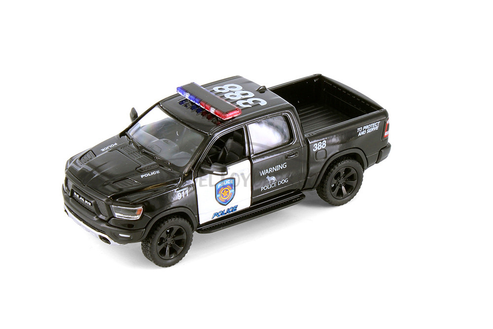 2019 Dodge Ram 1500 Police Pick-Up truck, Black - Kinsmart 5413DP