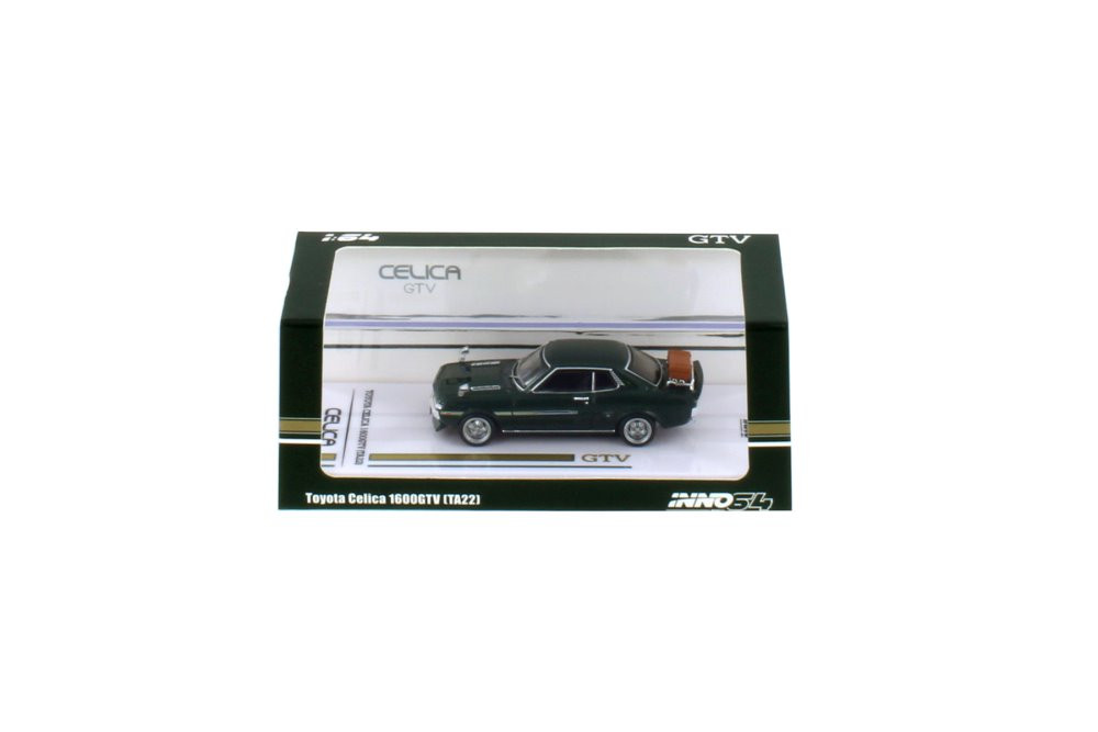 Toyota Celica 1600GTV (TA22) with Luggage, Green - Inno Models IN641600-GRN - 1/64 scale Diecast Car