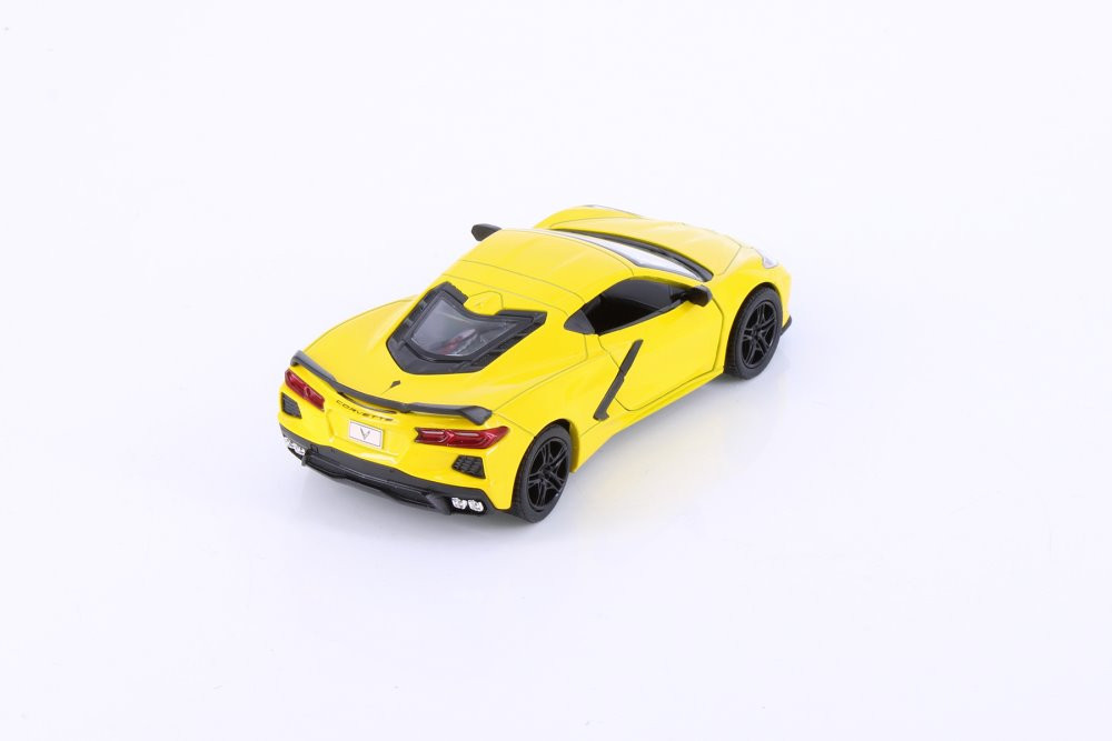 2021 Chevy Corvette, Yellow - Kinsmart 5432D - 1/36 scale Diecast Model Toy Car