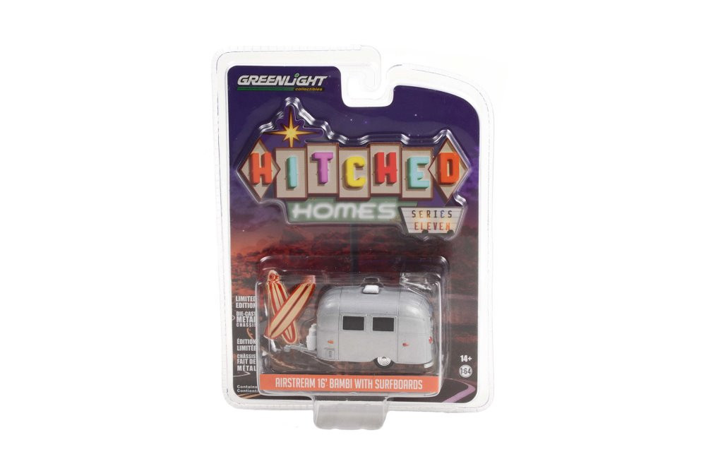 Airstream 16' Bambi with Surfboards, Aluminum Silver - Greenlight