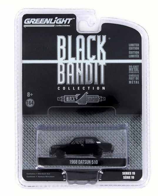 1968 Datsun 510, Black - Greenlight 27950A/48 - 1/64 Scale Diecast Model Toy Car