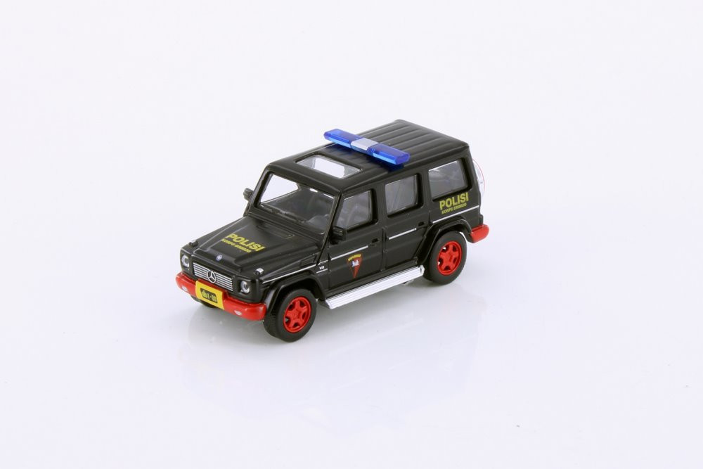 Mercedes-Benz G 55 AMG Polisi Korps Brimob, Black - Kyosho K07021H2BK - 1/64 scale Diecasts Car