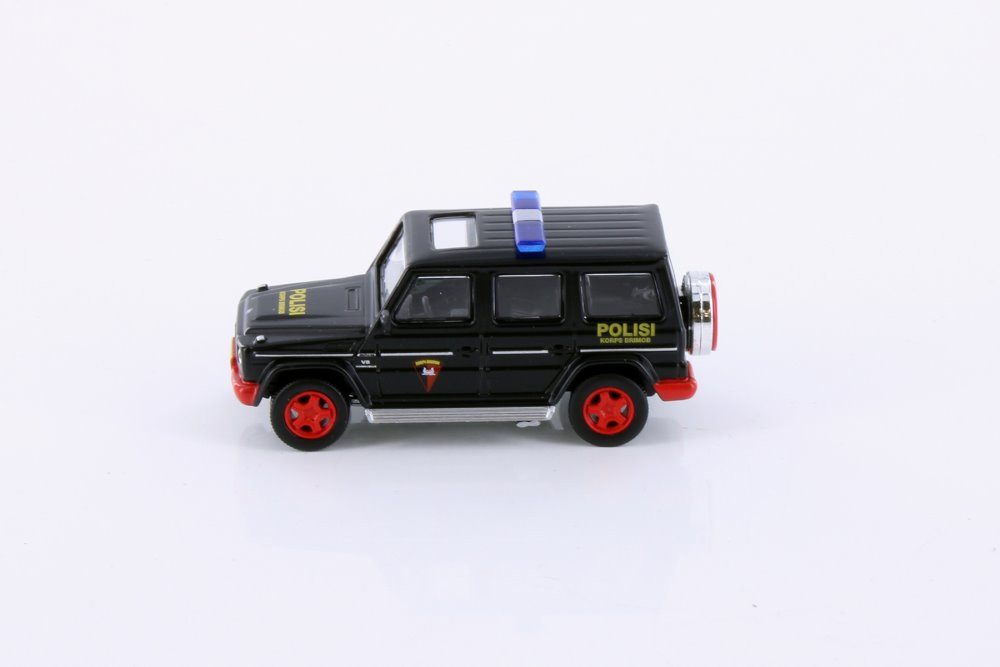 Mercedes-Benz G 55 AMG Polisi Korps Brimob, Black - Kyosho K07021H2BK - 1/64 scale Diecasts Car