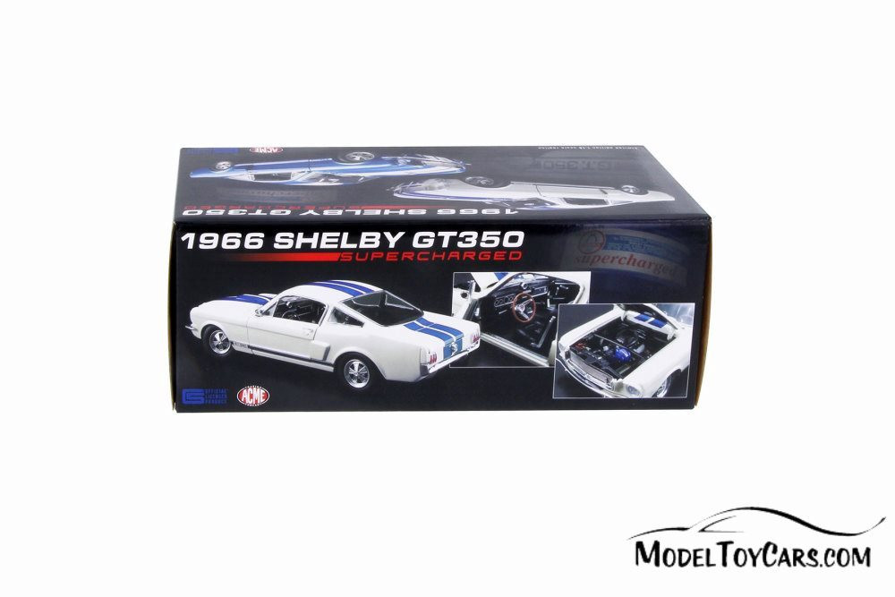 1966 Shelby GT350 Supercharged, White with Blue stripes - Acme