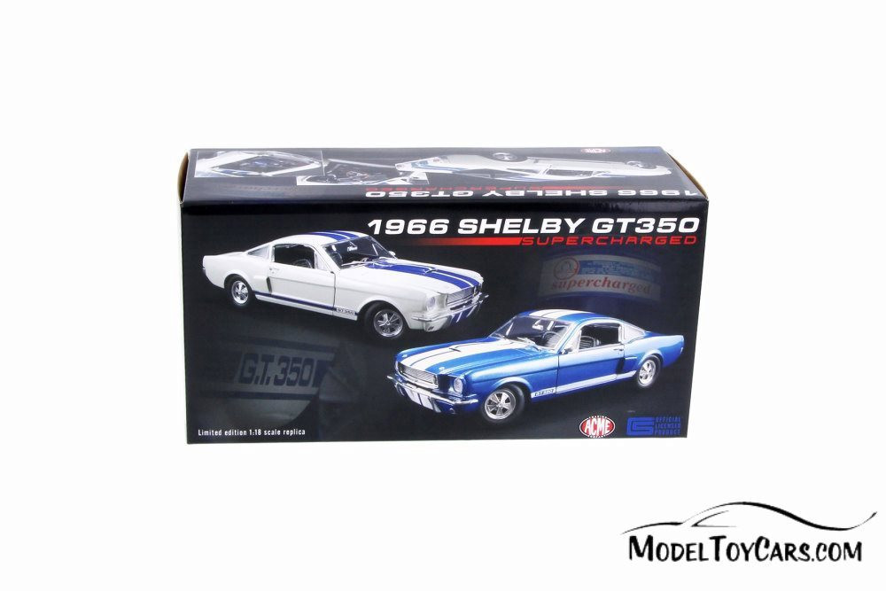 1966 Shelby GT350 Supercharged, White with Blue stripes - Acme