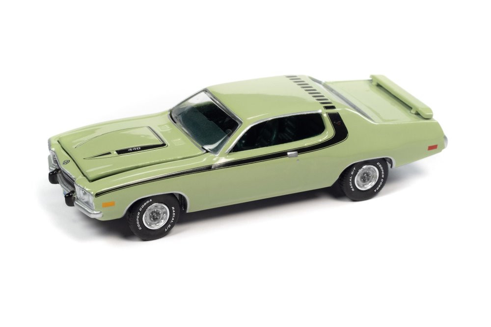 1973 Plymouth Road Runner 440 Mist, Green - Auto World AWSP096/24A - 1/64  scale Diecast Car