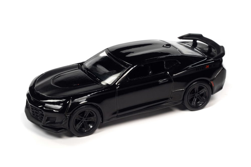 Nickey 2019 Chevy Camaro ZL1 1LE, Black - Auto World AWSP094/24A - 1/64 scale Diecast Model Toy Car