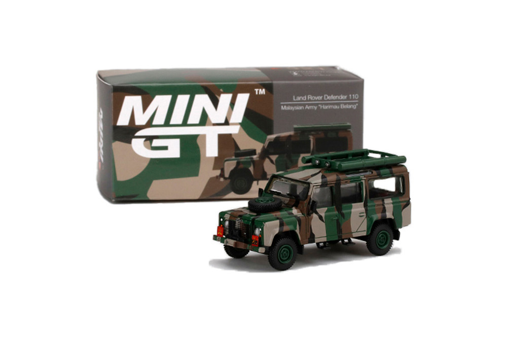 ミニカー MINI GT Land Rover Defender 110 Malaysia Land Rover Defender 110 Malaysian Army, Green Camouflage