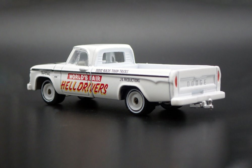1966 Dodge D-100 Pickup Truck, White - Greenlight 30331/48 - 1/64 scale Diecast Car