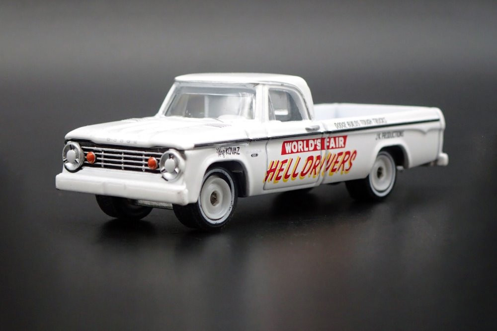 1966 Dodge D-100 Pickup Truck, White - Greenlight 30331/48 - 1/64 scale Diecast Car