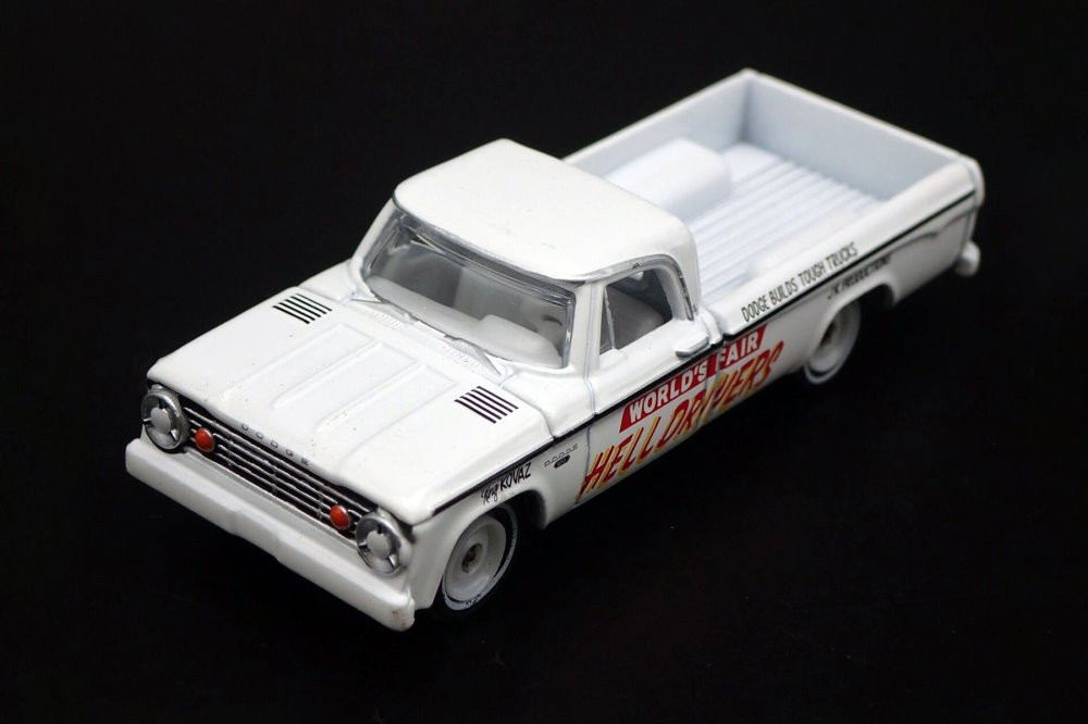 1966 Dodge D-100 Pickup Truck, White - Greenlight 30331/48 - 1/64 scale Diecast Car