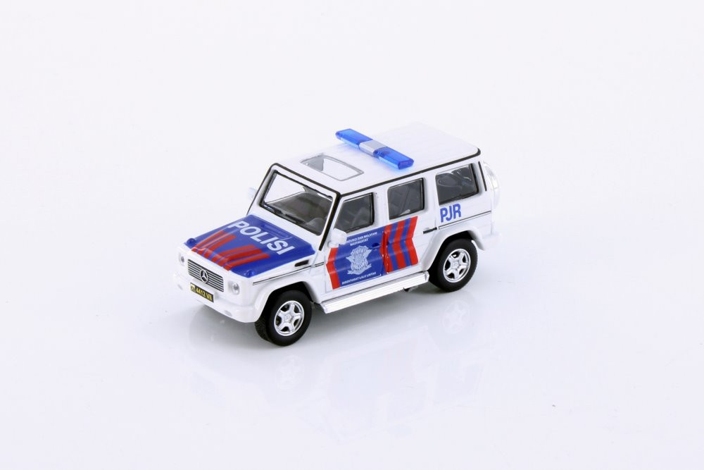 Mercedes-Benz G 55 AMG Polisi Traffic, White - Kyosho K07021H3W - 1/64 scale Diecast Car