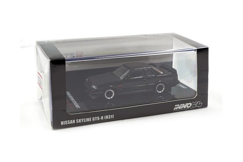 1987 Nissan Skyline GTS-R (R31), Black/Gray - Inno Models IN64R31-BGM - 1/64 scale Diecast Car
