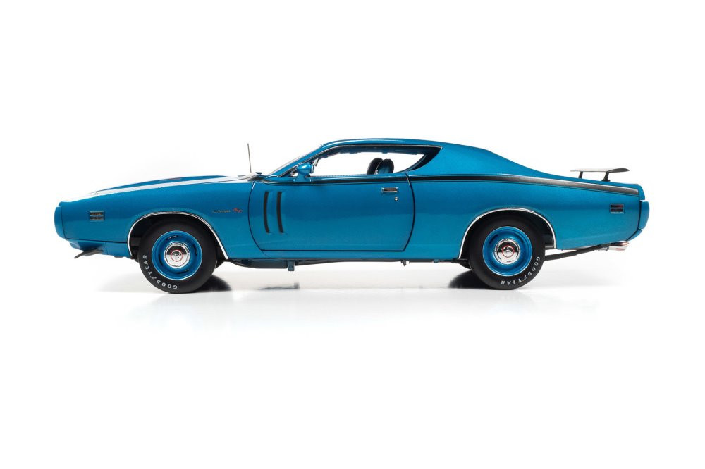 Dodge Charger R/T 1971 AutoWorld 1/18 – Miniature Bleue, Neuve