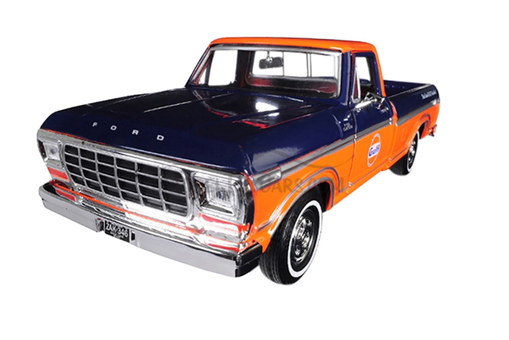 1979 Ford F-150 Custom, Dark Blue/Orange - Showcasts 79346AC/OR - 1/24 scale Diecast Car