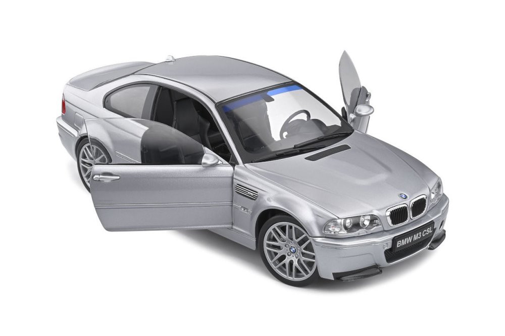 2003 BMW M3 E46 CSL Coupé, Silver - Solido S1806503 - 1/18 scale Diecast Model Toy Car