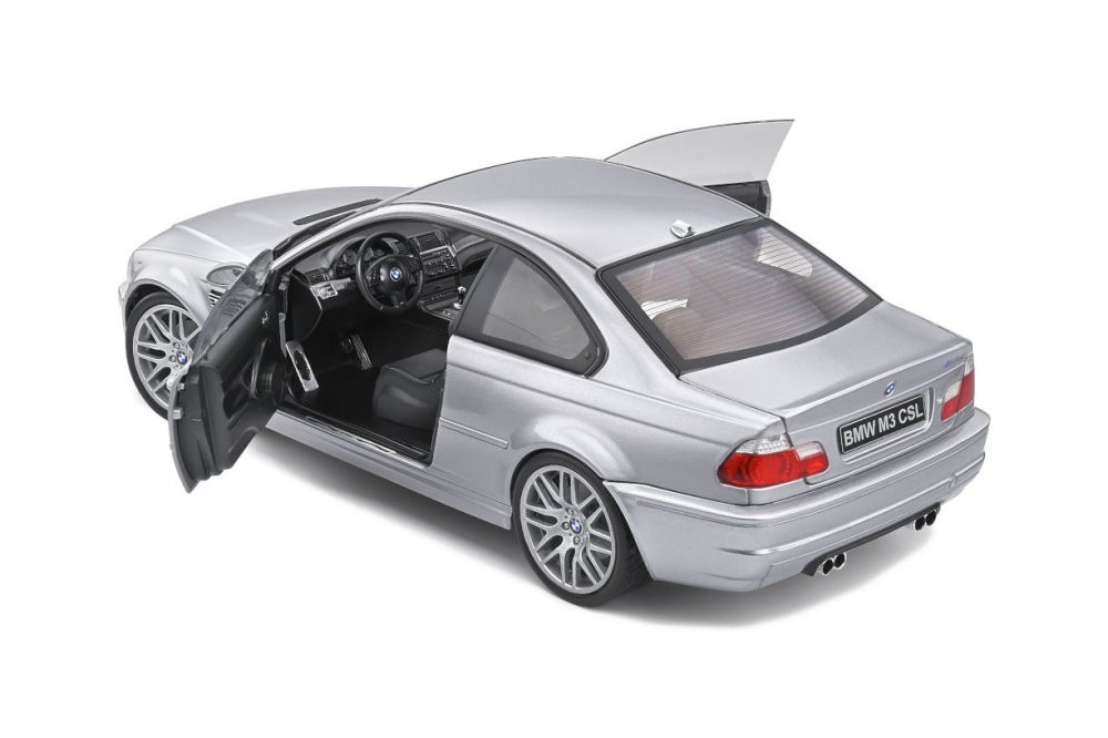2003 BMW M3 E46 CSL Coupé, Silver - Solido S1806503 - 1/18 scale Diecast Model Toy Car