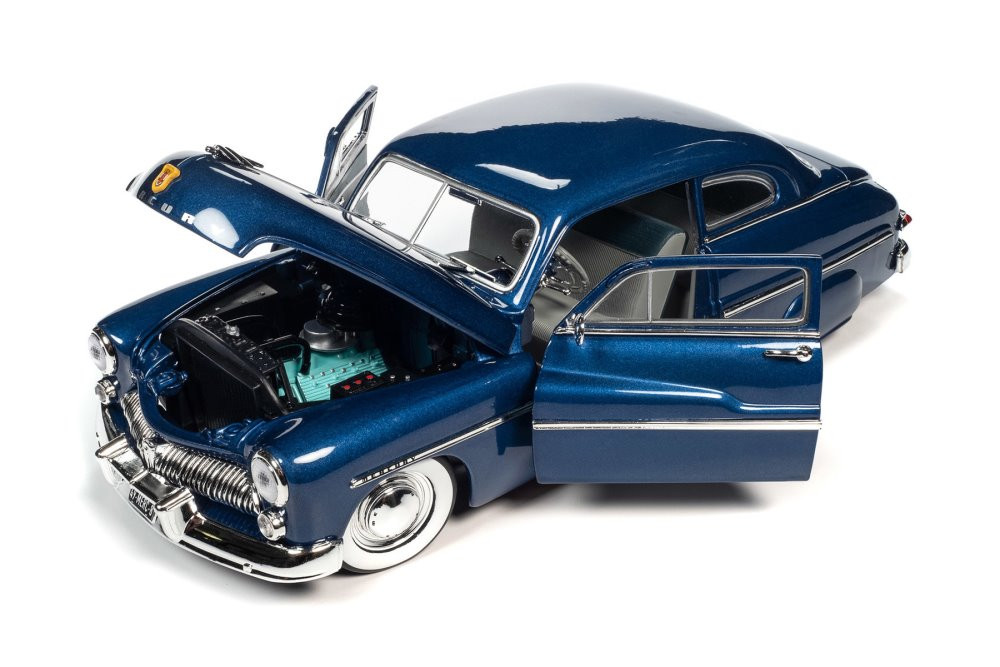 1949 Mercury Eight Coupe, Atlantic Blue - Auto World AW277 - 1/18 scale Diecast Model Toy Car