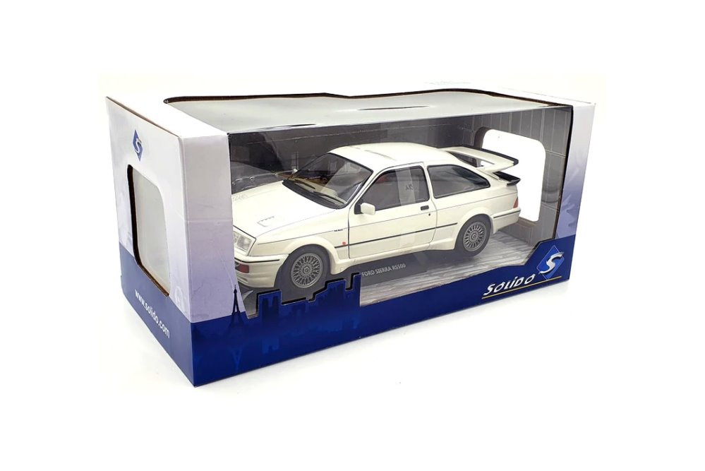 1987 Ford Sierra Cosworth RS500, Diamond White - Solido S1806104 - 1/18 scale Diecast Model Toy Car