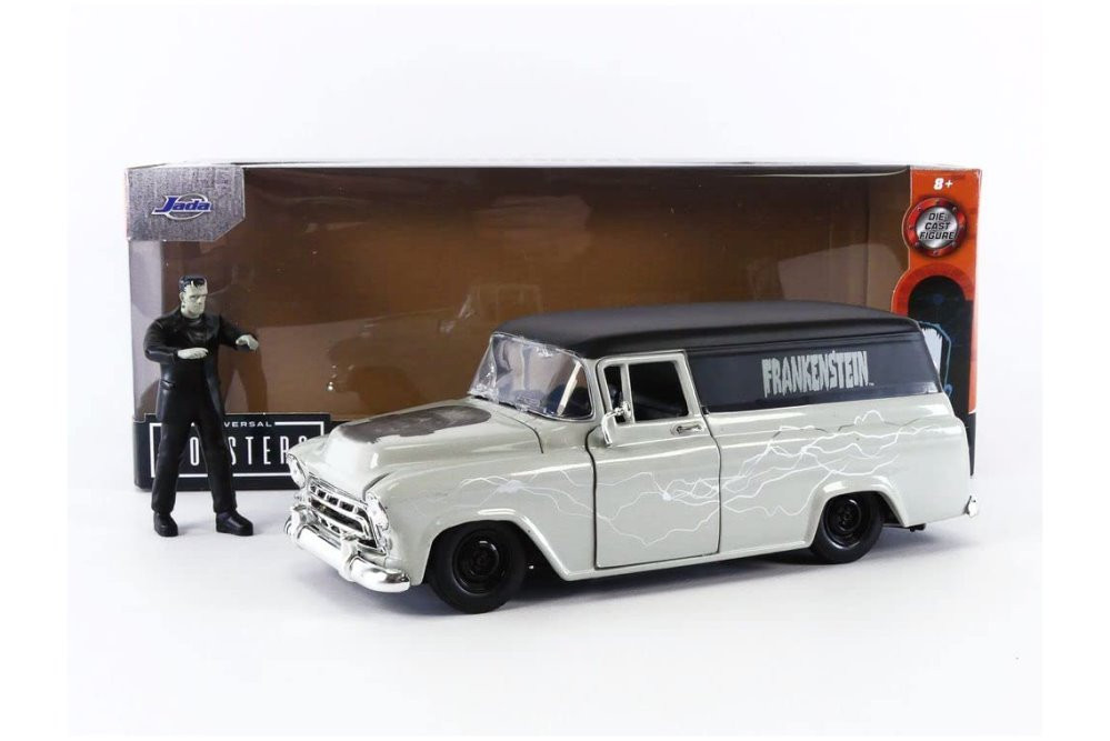 1957 Chevy Suburban w/ Frankenstein Diecast Figure, Gray