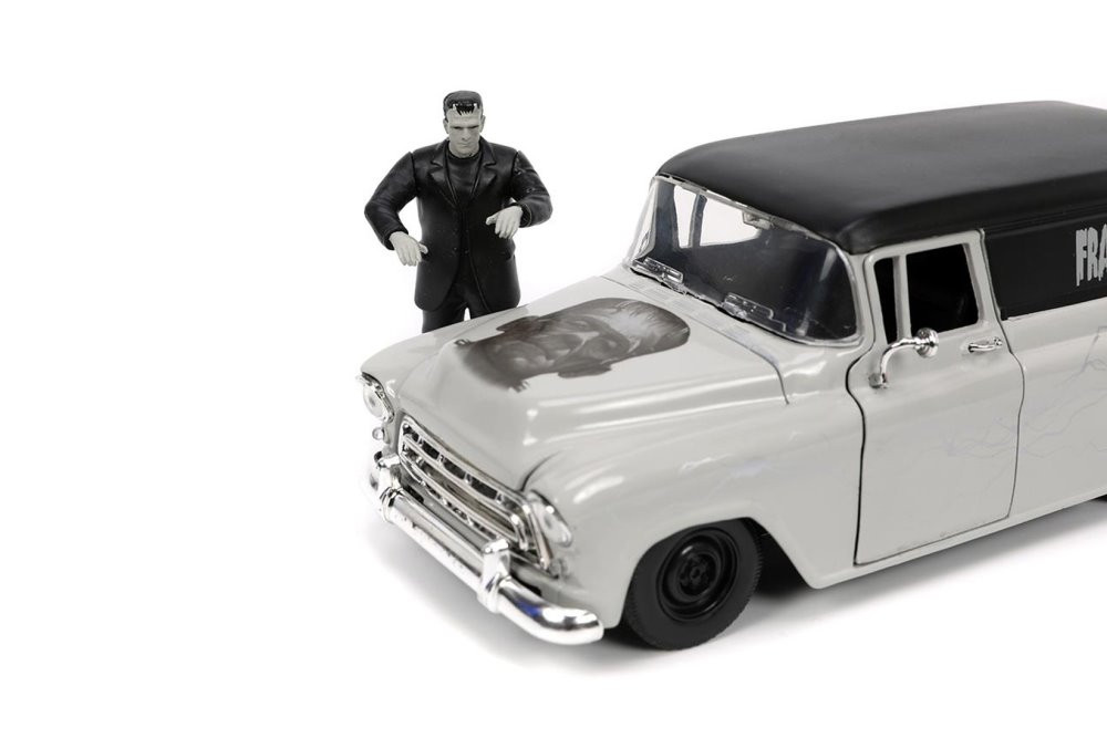 1957 Chevy Suburban w/ Frankenstein Diecast Figure, Gray