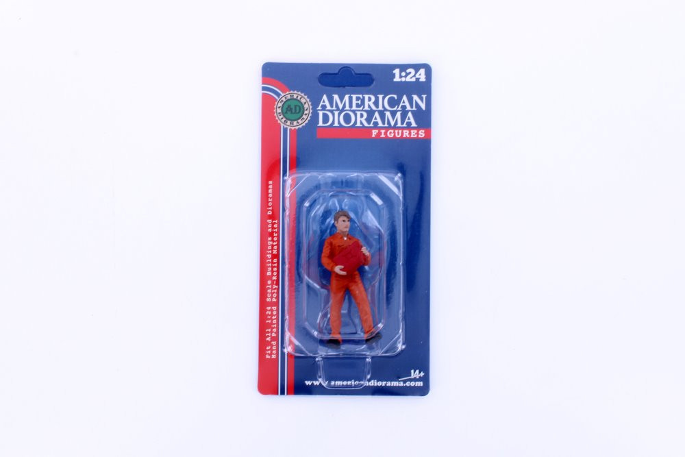 Mechanic Dan Figure, Orange - American Diorama 23904OR - 1/24 scale Figurine - Diorama Accessory