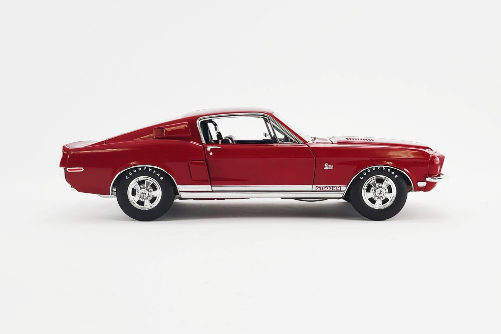 1968 Ford Mustang Shelby GT500 KR Ad Car, Candy Apple Red - Acme A1801849 - 1/18 scale Diecast Car