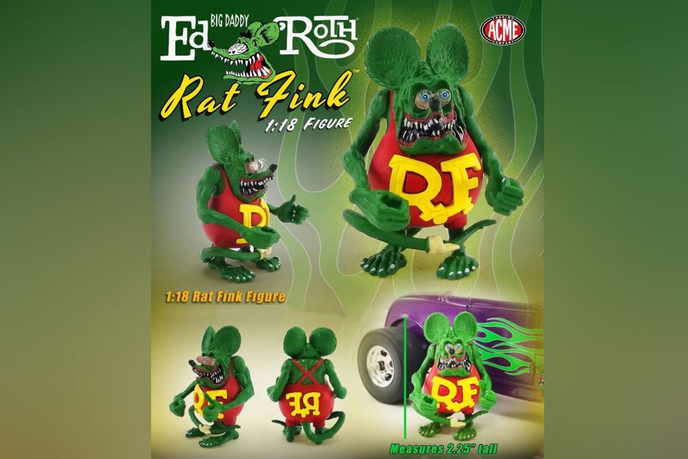 Rat Fink Figurine, Green - Acme A1800117 - 1/18 scale Plastic