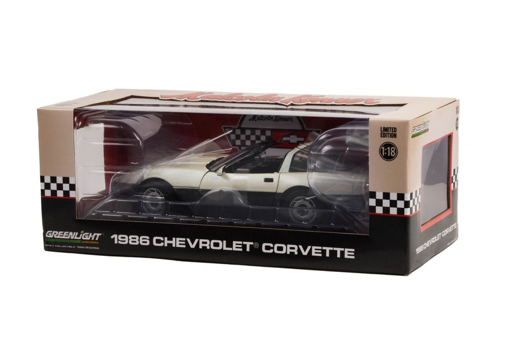 1986 Chevy Corvette C4, Silver Tan/Black - Greenlight 13632 - 1/18 scale Diecast Car