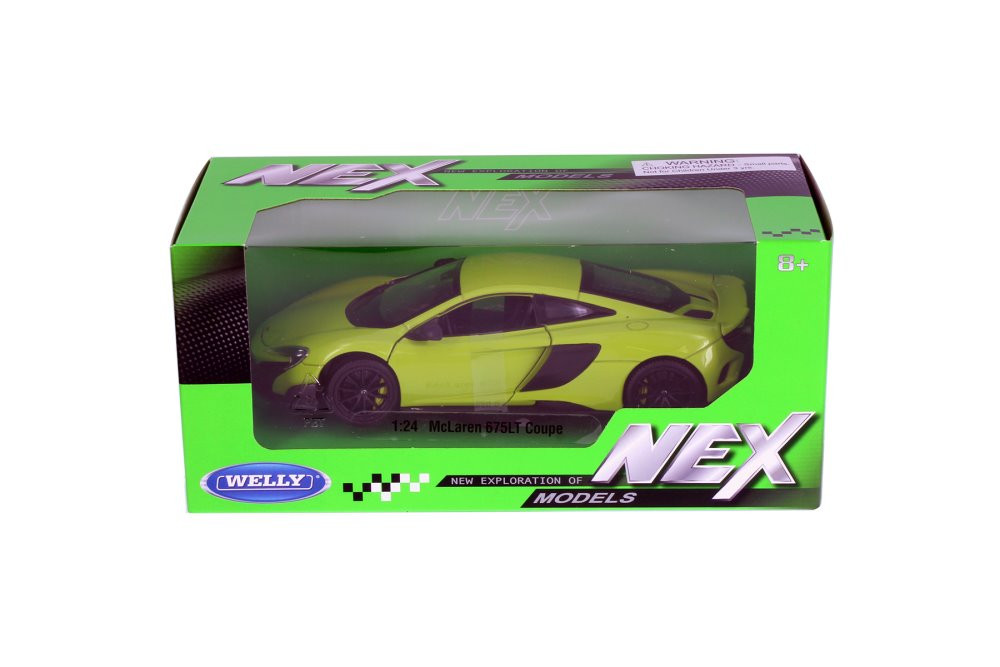 McLaren 675LT Coupe, Green - Welly 24089WGN - 1/24 scale Diecast Model Toy Car