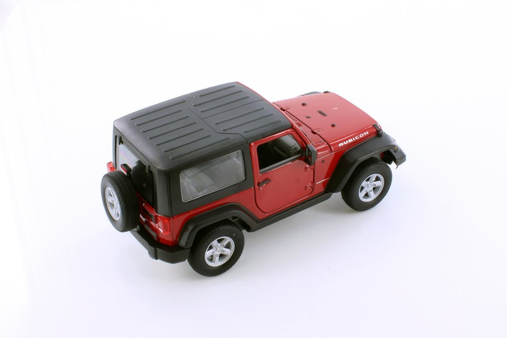 2007 Jeep Wrangler Rubicon Hardtop, Red - Welly 22489HWR - 1/24 scale Diecast Model Toy Car