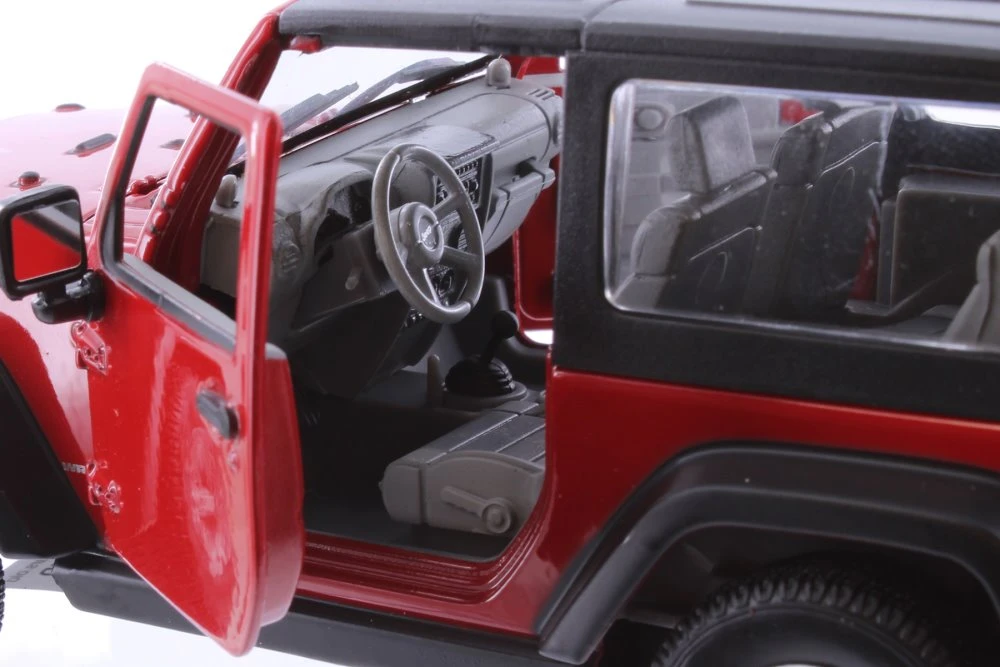 2007 Jeep Wrangler Rubicon Hardtop, Red - Welly 22489HWR - 1/24 scale Diecast Model Toy Car