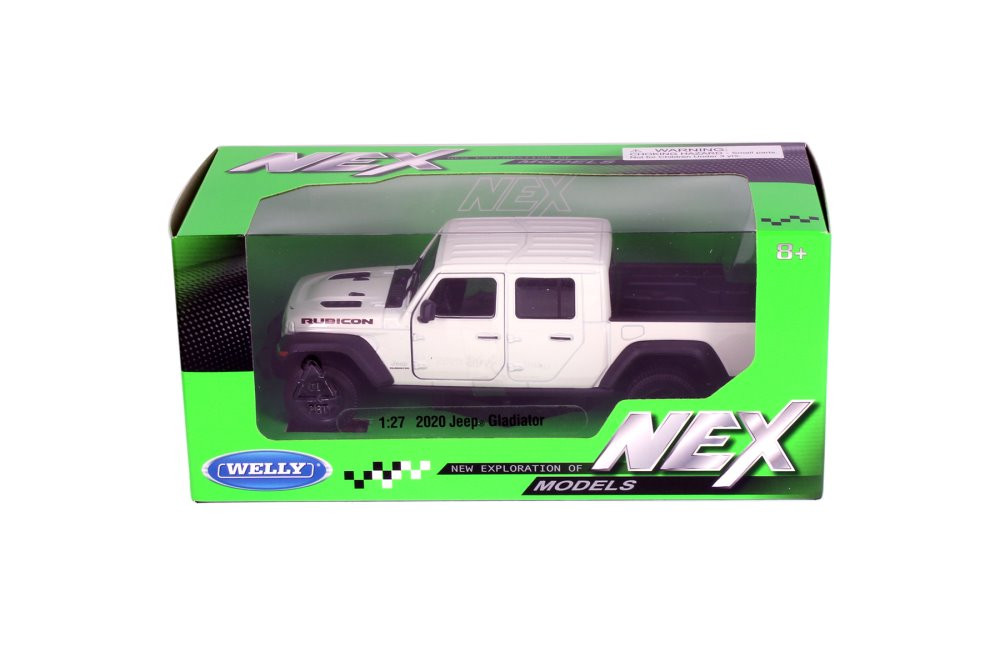 2020 Jeep Gladiator Pickup Truck, White - Welly 24103WWT - 1/27 scale Diecast Model Toy Car