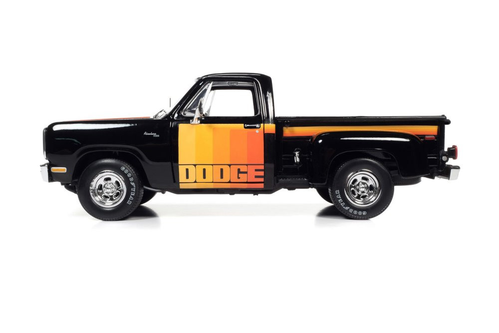 1980 Dodge D150 Pick-M-Up Utiline Pickup, Black - Auto World AW291 - 1/18 scale Diecast Car