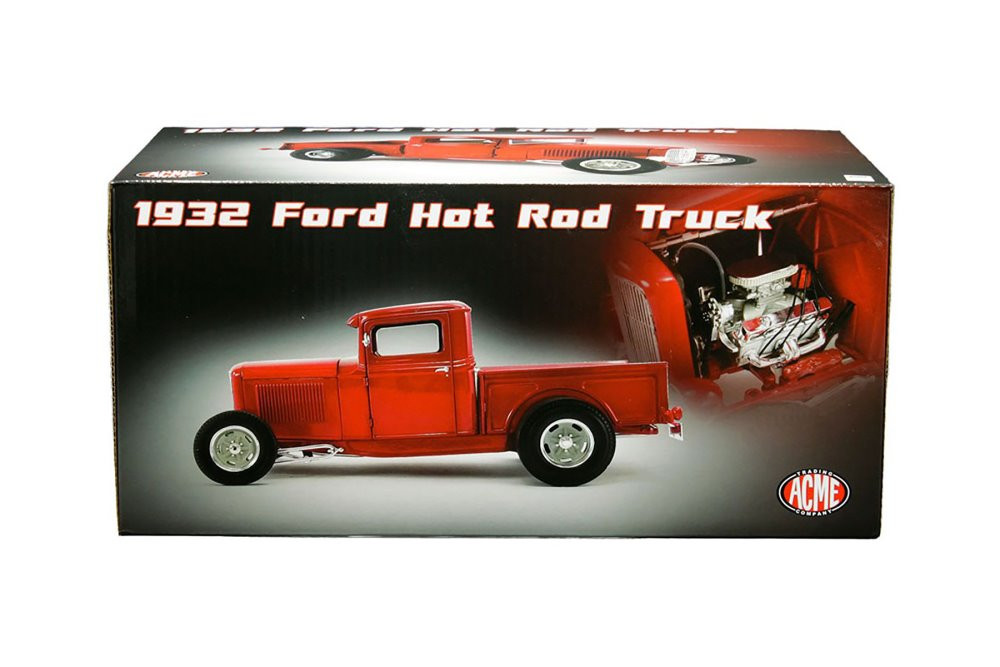 1932 Ford Hot Rod Pickup Truck, Red - Acme A1804100 - 1/18 scale