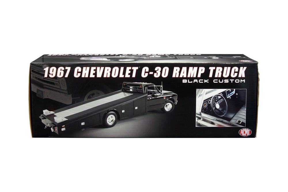1967 Chevy C30 Ramp Truck, Black - Acme A1801710 - 1/18 scale