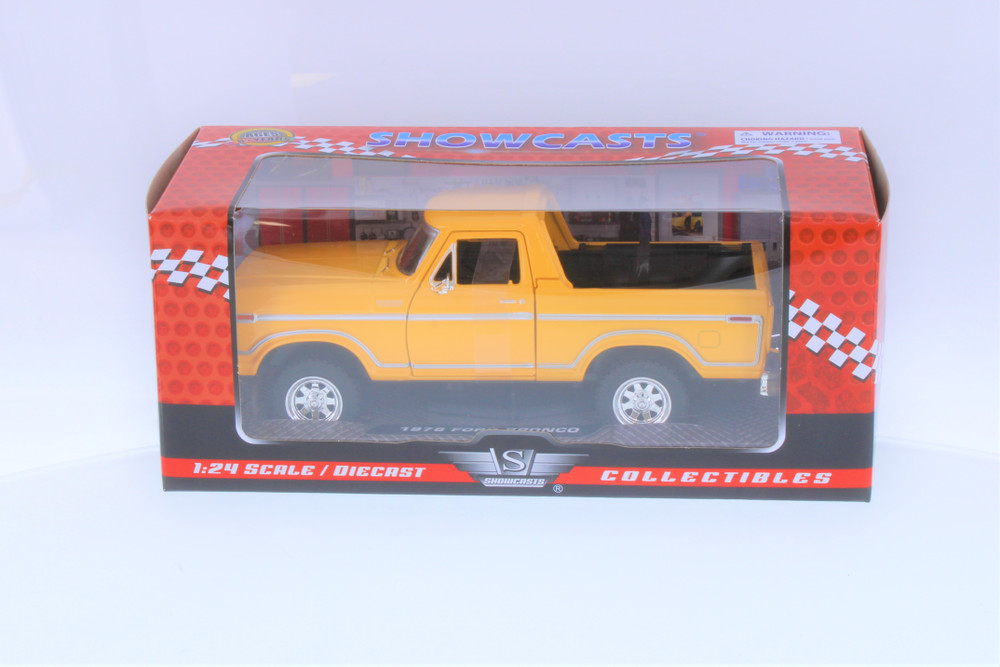 1978 Ford Bronco Custom, Yellow - Motor Max 79374WYL - 1/24 scale Diecast Model Toy Car