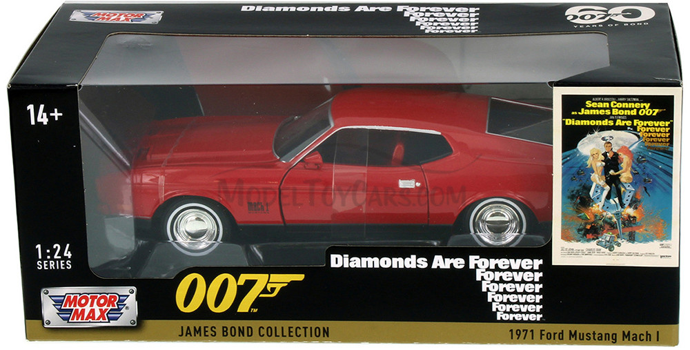 1971 Ford Mustang Mach I, James Bond - Motor Max 79851WR - 1/24 scale Diecast Model Toy Car