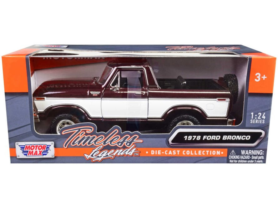 1978 Ford Bronco Ranger XLT w/Spare Tire, Brown - Motor Max 79372 - 1/24 scale Diecast Car