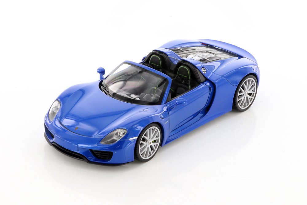 Porsche 918 Spyder Convertible, Blue - Welly 24055CWBU - 1/24