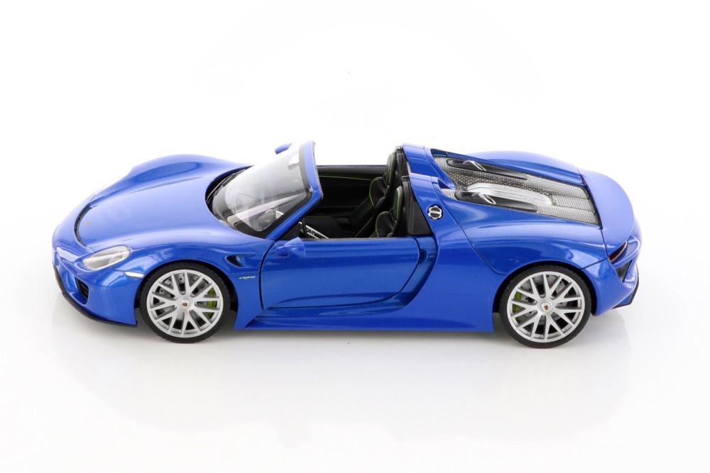 Porsche 918 Spyder Convertible, Blue - Welly 24055CWBU - 1/24 scale Diecast Model Toy Car