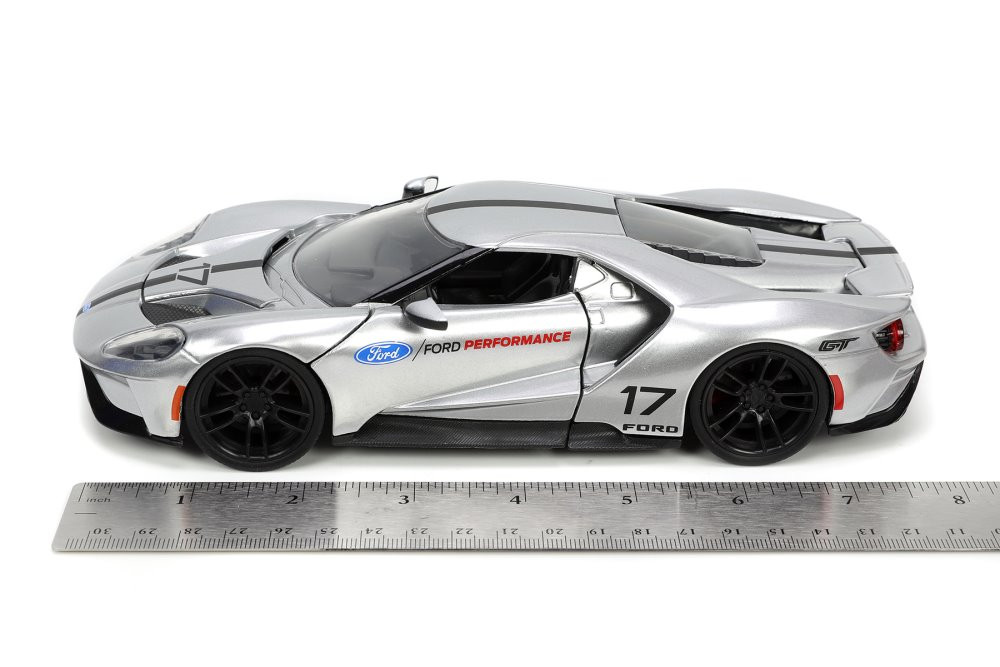 2017 Ford GT #17, Silver - Jada Toys 33857 - 1/24 scale Diecast Model Toy  Car