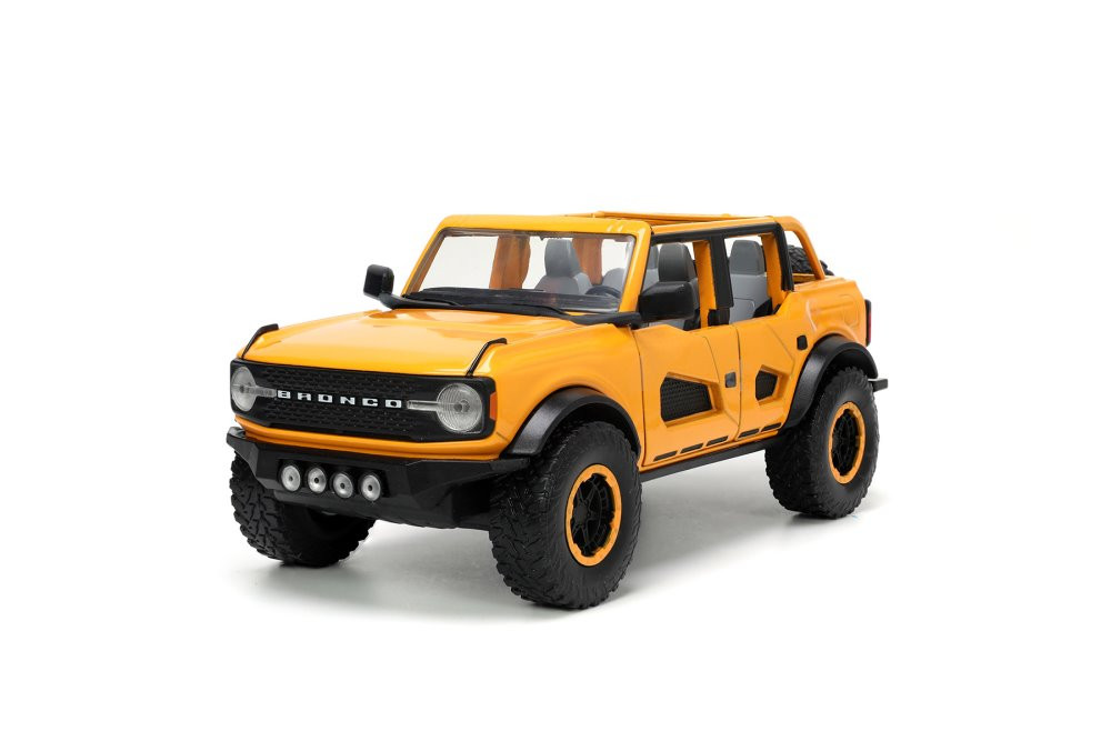 2021 Ford Bronco with Extra Wheels, Orange - Jada Toys 34025 - 1/24 scale Diecast Model Toy Car