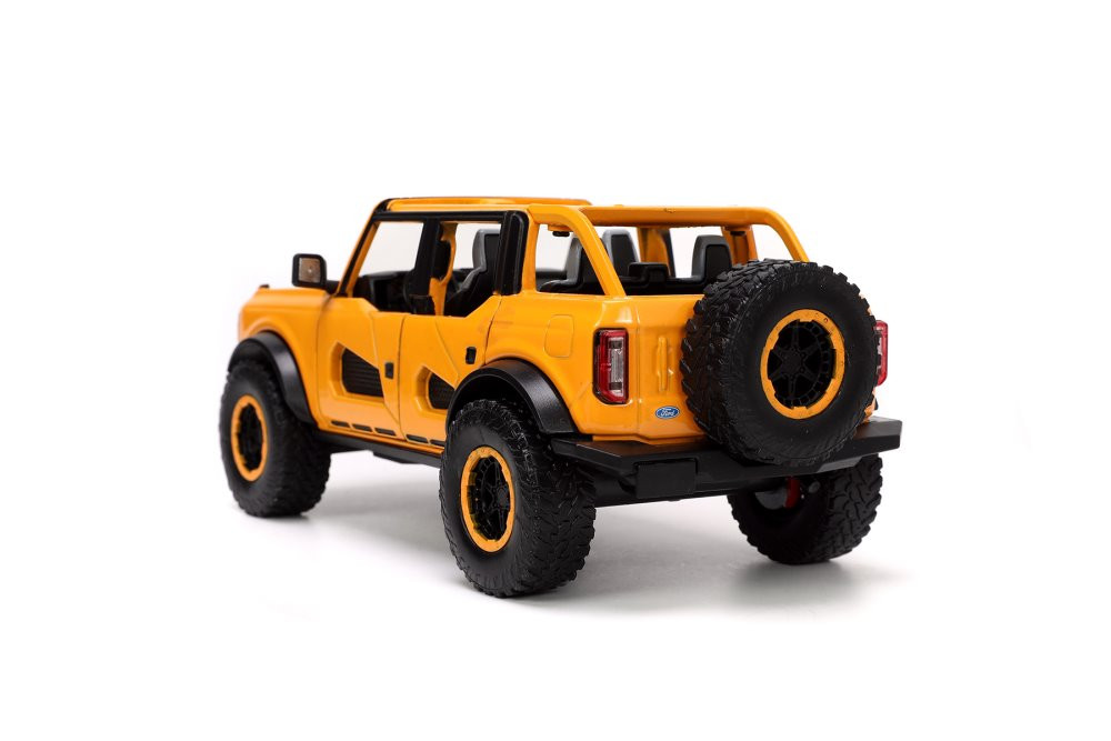 2021 Ford Bronco with Extra Wheels, Orange - Jada Toys 34025 - 1/24 scale Diecast Model Toy Car