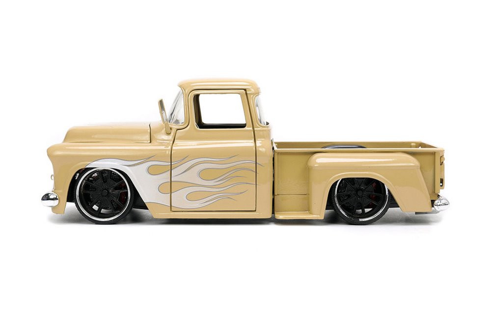 1955 Chevy Pickup and Extra Wheels, Beige/Tan - Jada Toys 34024 