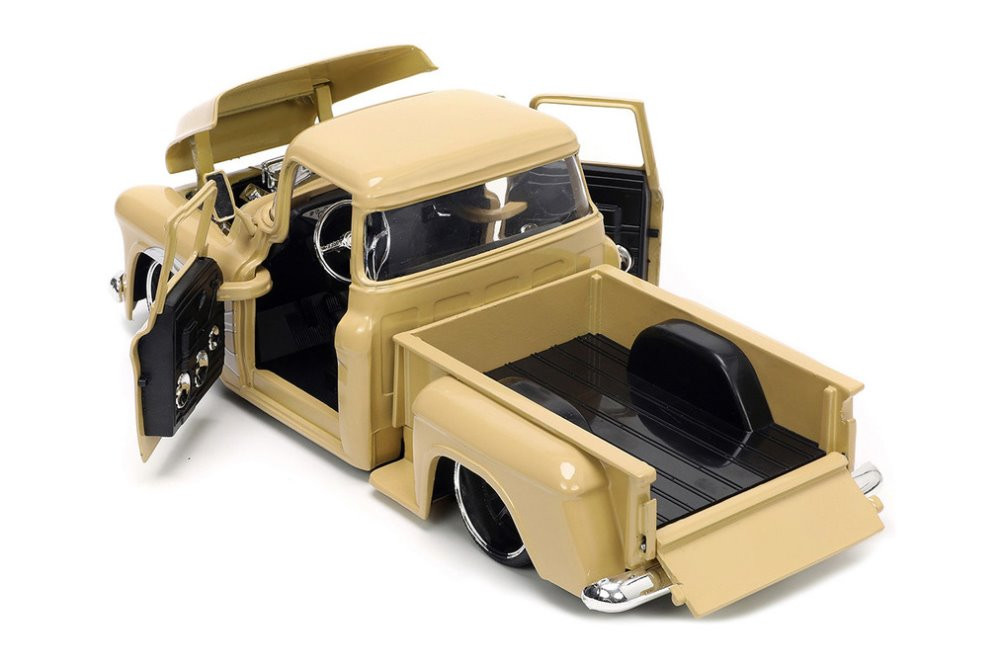 1955 Chevy Pickup and Extra Wheels, Beige/Tan - Jada Toys 34024