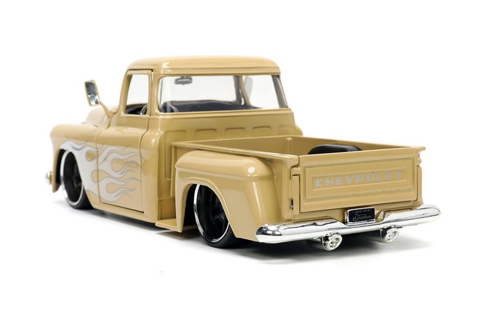 1955 Chevy Pickup and Extra Wheels, Beige/Tan - Jada Toys 34024