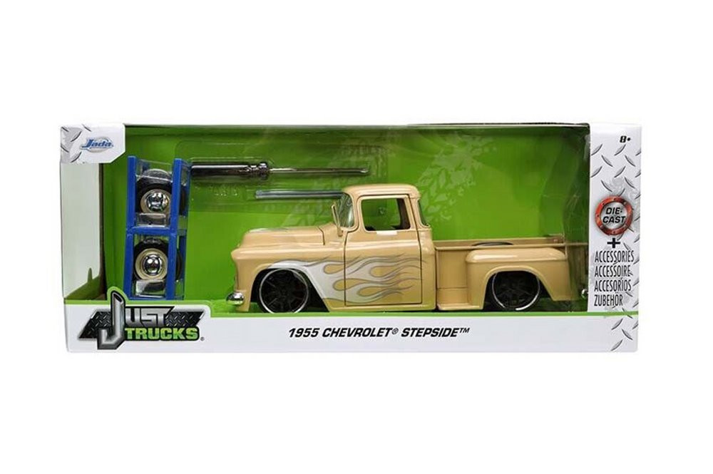1955 Chevy Pickup and Extra Wheels, Beige/Tan - Jada Toys