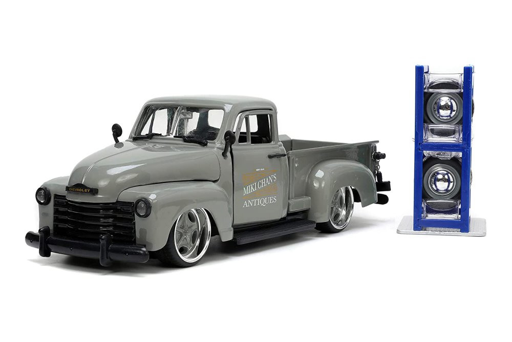 1953 Chevy Pickup and Extra Wheels, Gray - Jada Toys 34023 - 1/24