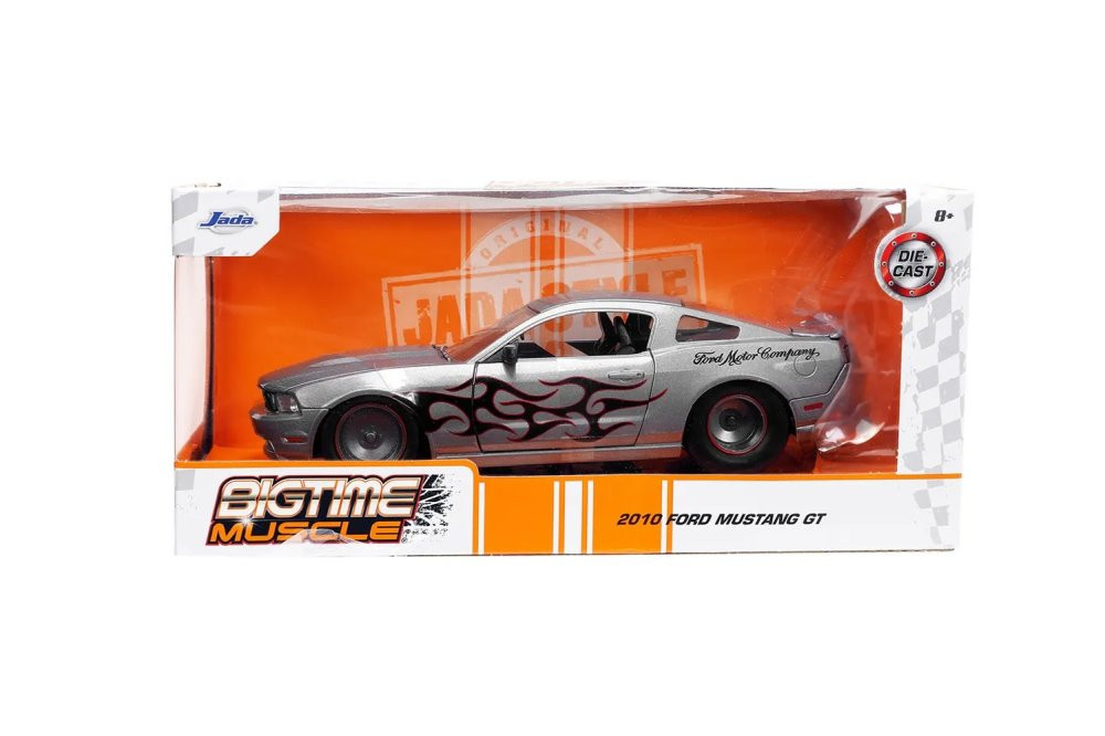 2010 Ford Mustang GT, Silver - Jada Toys 34039/4 - 1/24 scale Diecast Model Toy Car